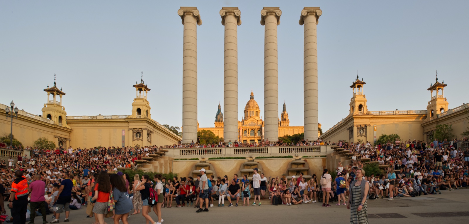 Waiting for the Magic Fountains to start.